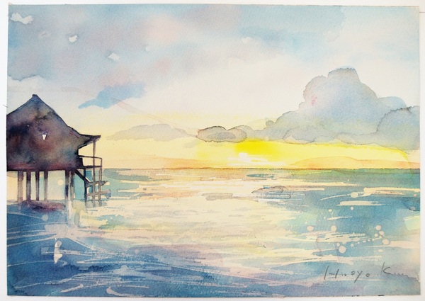 海と朝日 F4 油彩画 風景画 絵画 oil painting art 海と朝日 F4 油彩画 風景画 絵画 oil painting art 油彩画