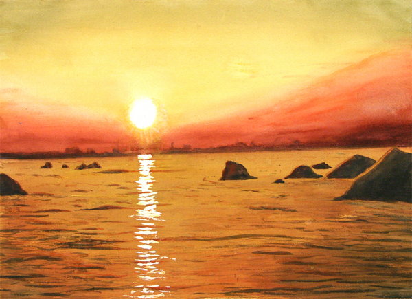 夕日の沈む頃