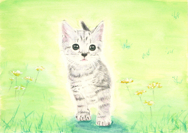 子猫 油絵 002」 by アキラ クワハラ｜Artmeter｜暮らしを彩る