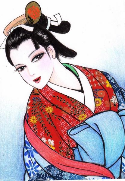 流行りの元禄島田髷の美女は
