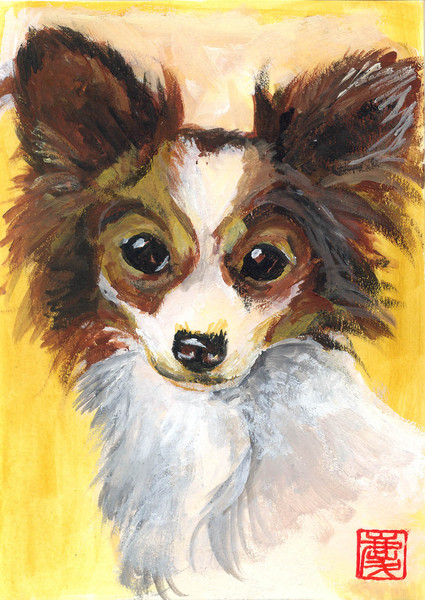 おすまし-パピヨン」 by 笠原茄椅菰｜Artmeter｜暮らしを彩るアートが