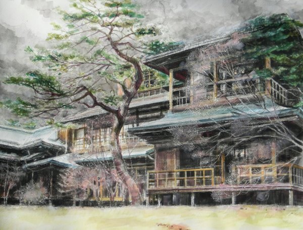 冬枯れの田母沢御用邸