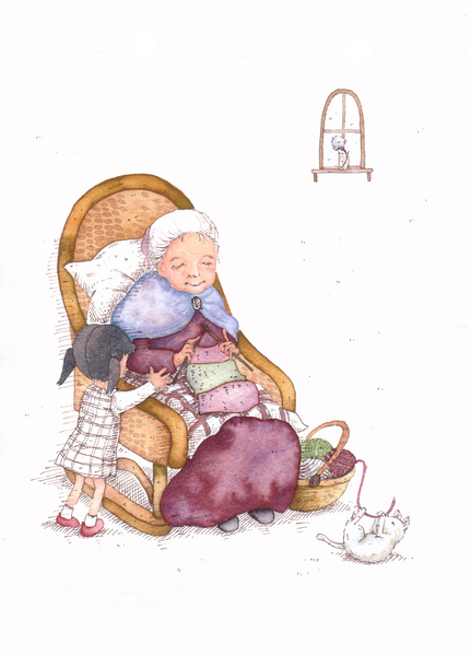イラスト画 おばあさんと子供 Gio Art Meter イラスト画 おばあさんと子供 Gio Art Meter