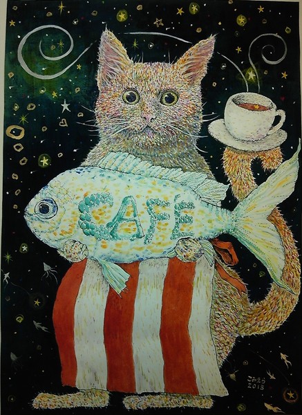 猫の油絵F0ゼロ号原画 絵画 mimoza 通販 14645644｜Creema(クリーマ)