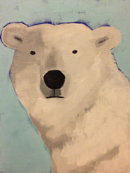 もんちゃん#18 原画 oil painting くま シロクマ もんちゃん#14 原画 oil painting くま シロクマ