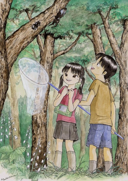 イラスト画 昆虫採集 及川 稔 Art Meter イラスト画 昆虫採集 及川 稔 Art Meter