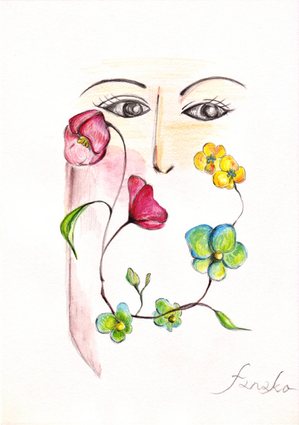 静物画 花の人 華子 Art Meter 静物画 花の人 華子 Art Meter