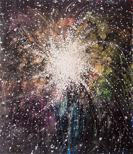 作品名:「花光」 画家名:「ヒフミヨイ」 コメント:「銀河のような、トンネルの出口のような、闇に輝く光。
カナダのルーファス・リン・ギャラリー「日本の夏展」に出展した『花火』に、光を加筆しました。」 ART-Meter