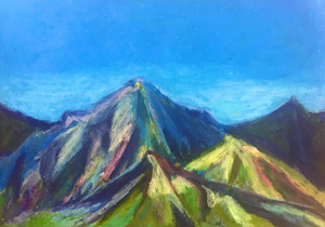 作品名:「山々」 画家名:「まほろ」 コメント:「ふと山を描きたくなったので描きました。」 ART-Meter