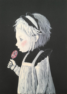 作品名:「candy」 画家名:「summer7」 コメント:「女の子がキャンディーを持っています。」 ART-Meter