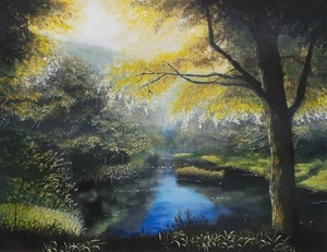 作品名:「昼下がりの耀き」 画家名:「noriyuki」 コメント:「近所の公園の風景です。
午後の少し黄金色の光に当てられて耀くいつもに風景が綺麗で描いてみました。」 ART-Meter
