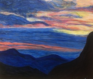 作品名:「山の景色」 画家名:「ナカムラヒロ」 コメント:「一度見たら、忘れられないそんな景色に出会えたらと思っています。油絵なので時間だけはたっぷり使って描きあげました。」 ART-Meter