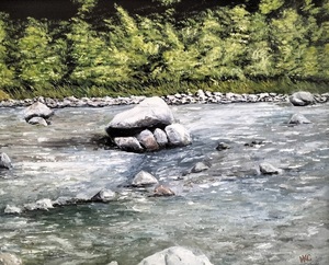 作品名:「山の川」 画家名:「IKS」 コメント:「山川の流れ」 ART-Meter
