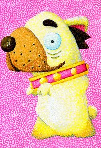 作品名:「ワンちゃん」 画家名:「のいる」 コメント:「ワンちゃんの水彩画です。小さな作品なんでどこにでも飾れます。ワンちゃんを貰ってやって下さい。」 ART-Meter