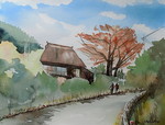風景画 山里