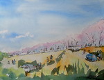 風景画 熊谷桜堤