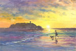 夕暮の江の島