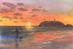 夕暮の渚