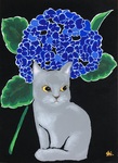 猫と花と