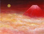 黄金の満月と富士山-2