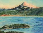 「黎明富士と駿河湾」