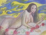 「薔薇と裸婦①波涛図」