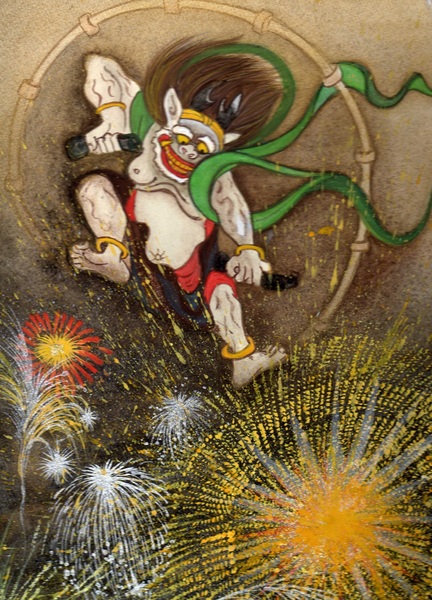 日本画　花火 fire flower 日本画/絵画/花火/告白 絵画 江川史織 通販