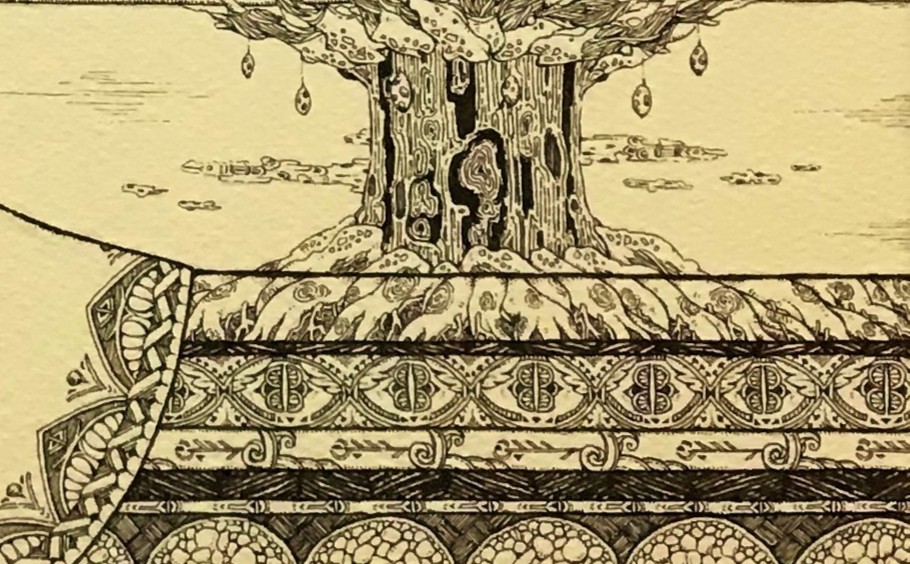 作品の一部(右下)をアップにしています。