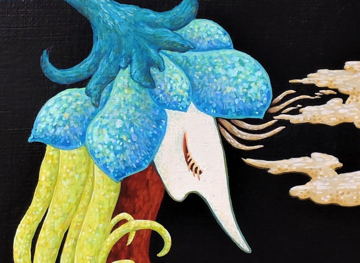 作品の一部をアップにしています。やさしいナニカです。