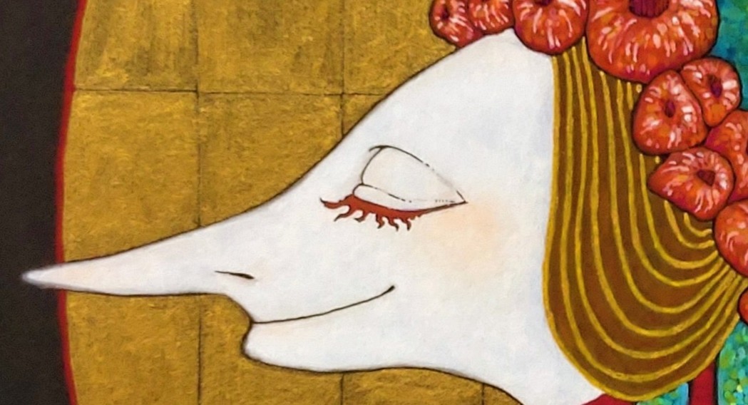 作品の一部(顔)をアップにしています。