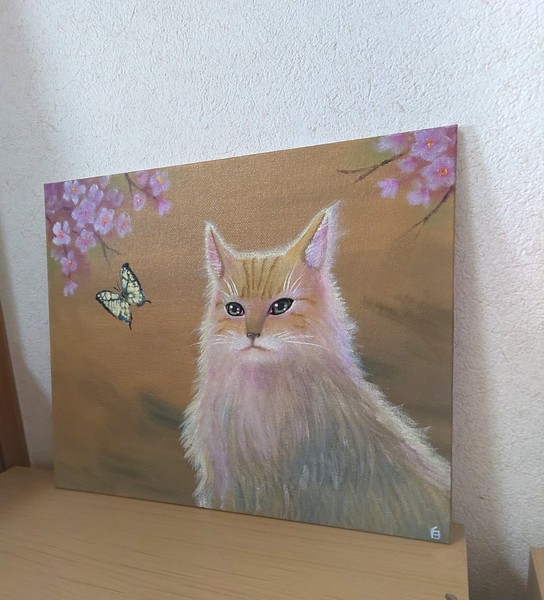 猫と桜」 by 白薔薇｜Artmeter｜暮らしを彩るアートが、きっと