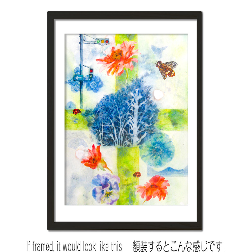 交差点の公園で」 by Kaji Yoco｜Artmeter｜暮らしを彩るアート