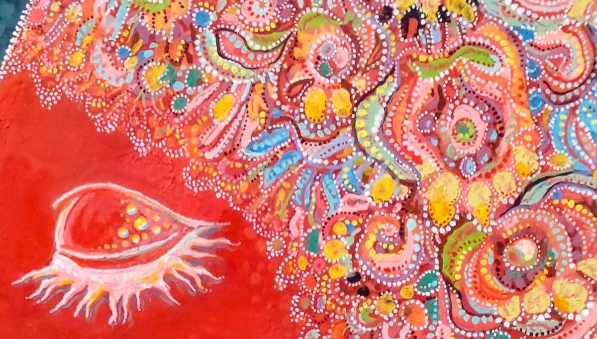 作品の一部をアップにしています。