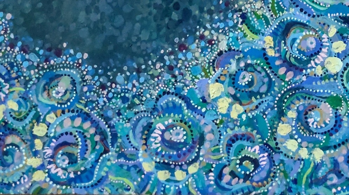 作品左下側をアップにしてます。