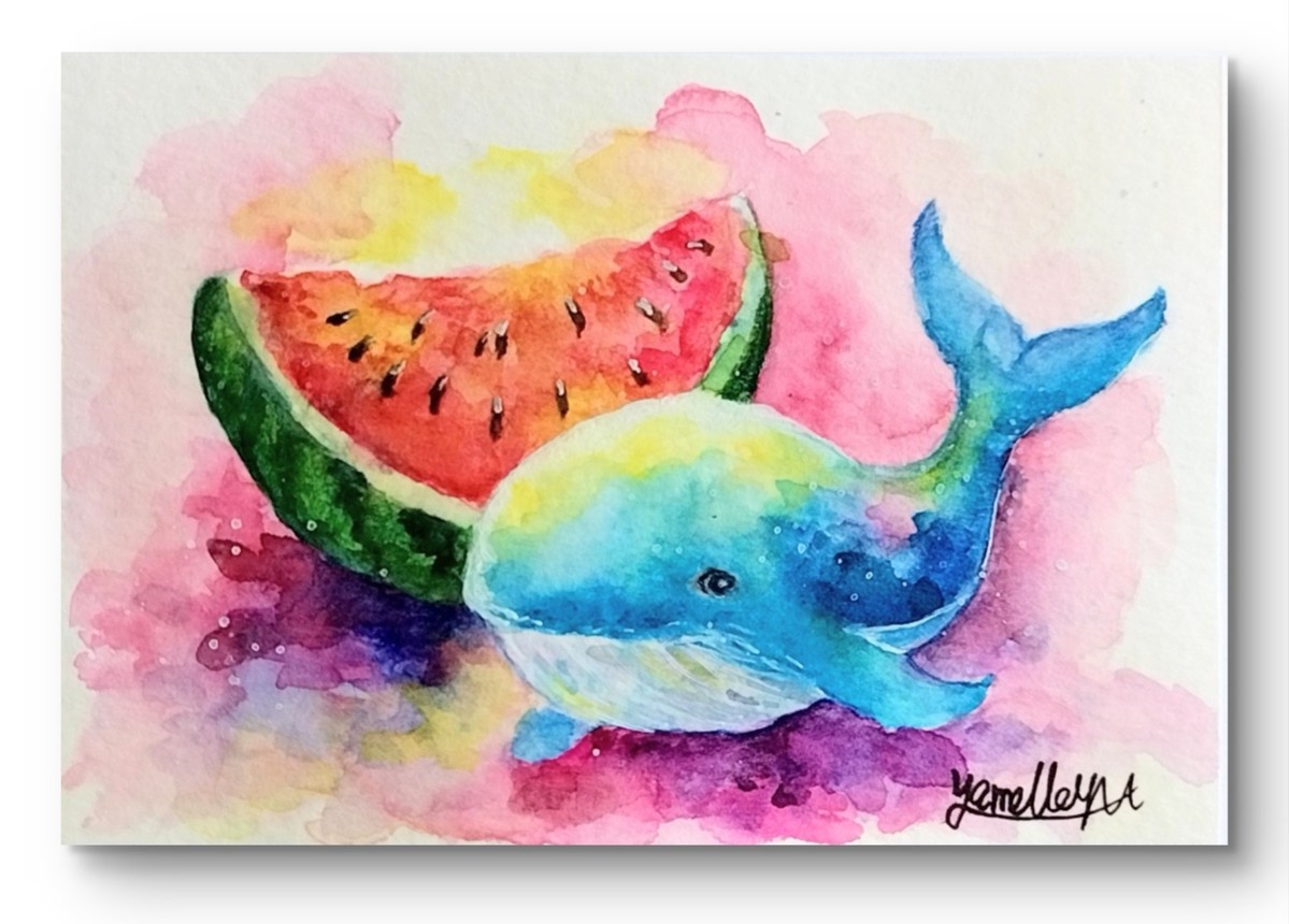 絵のみの画像です。
絵はツートンフレームで額装し、お送りいたします。