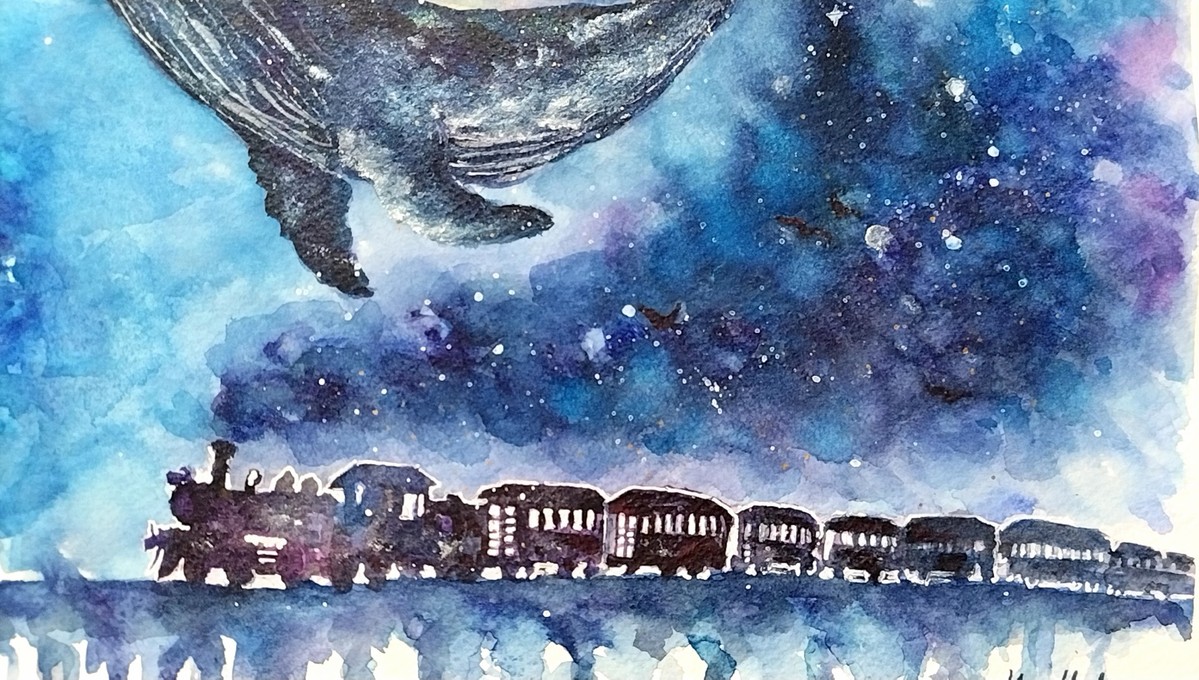 星明かりが反射したような鉄道から立ち昇る煙が、星空に溶け込む。そんな星の巡回のような配色を楽しんでいただきたいです。