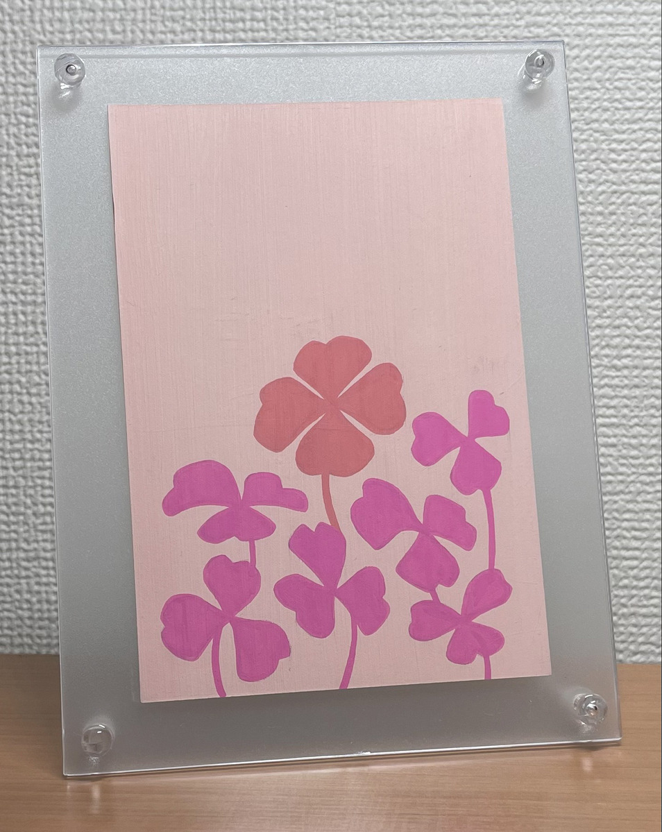 額装です。100均のフレームでこんな感じです。