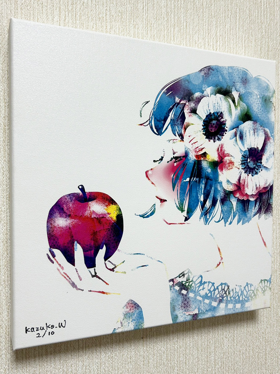 キャンバスの厚みは3cm。存在感があります。