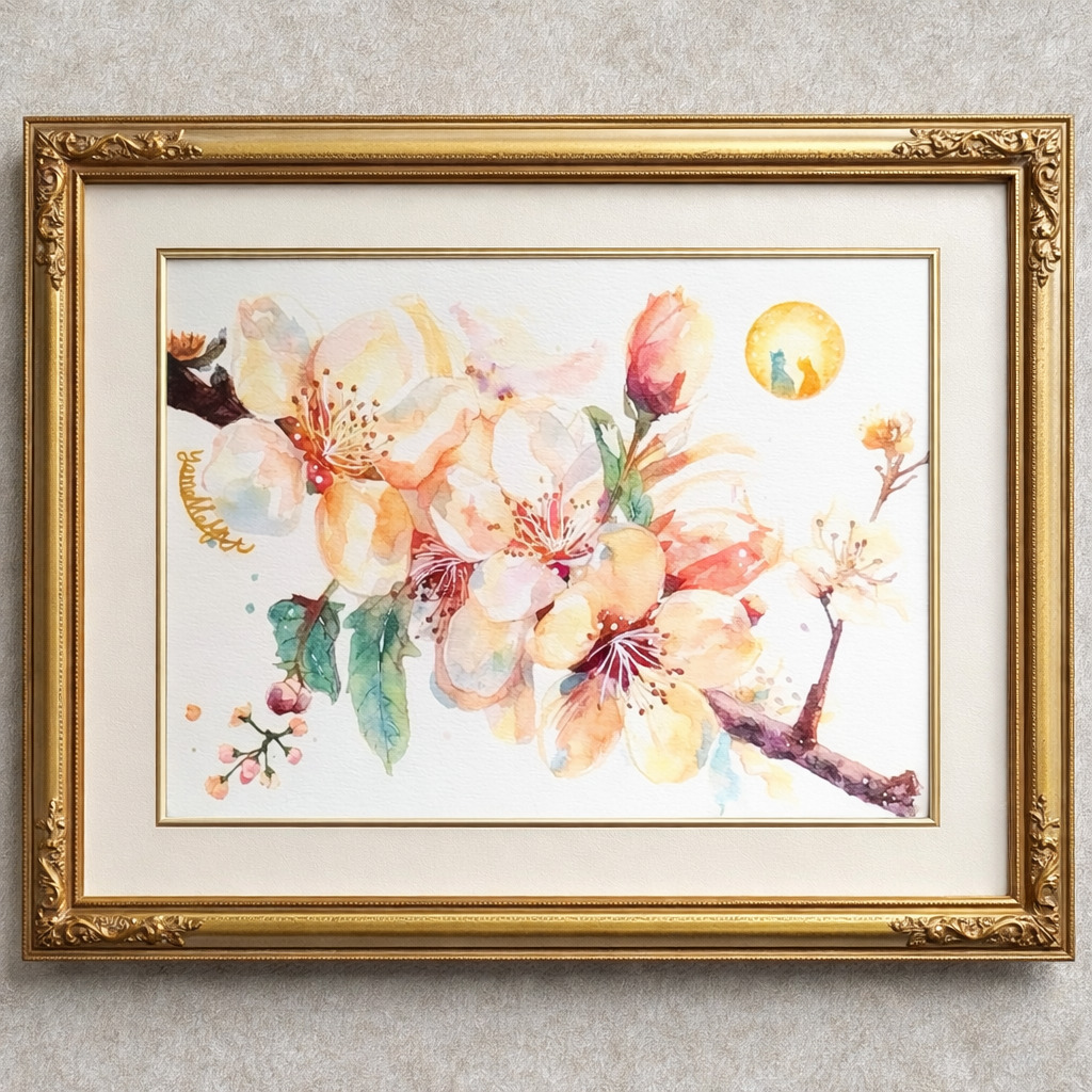 額装のイメージです。
*販売は絵単体になります。