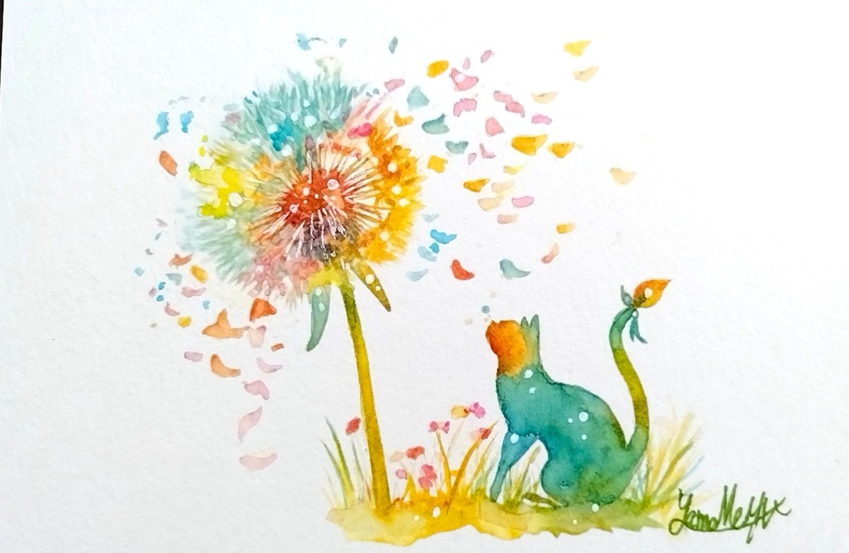 ラフ風ながら、程よい細かさもある優しい作品です。