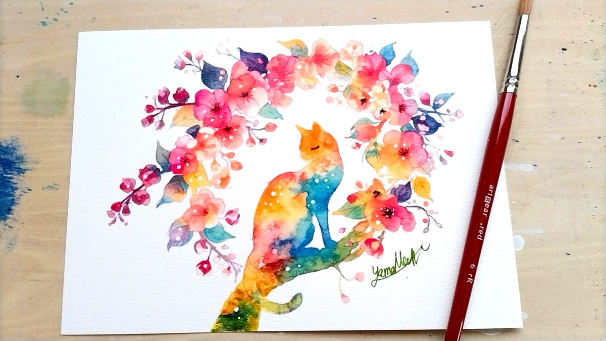 イエローのマットフレームで簡易額装しておりますが、どんな額とも相性の良い作品です。