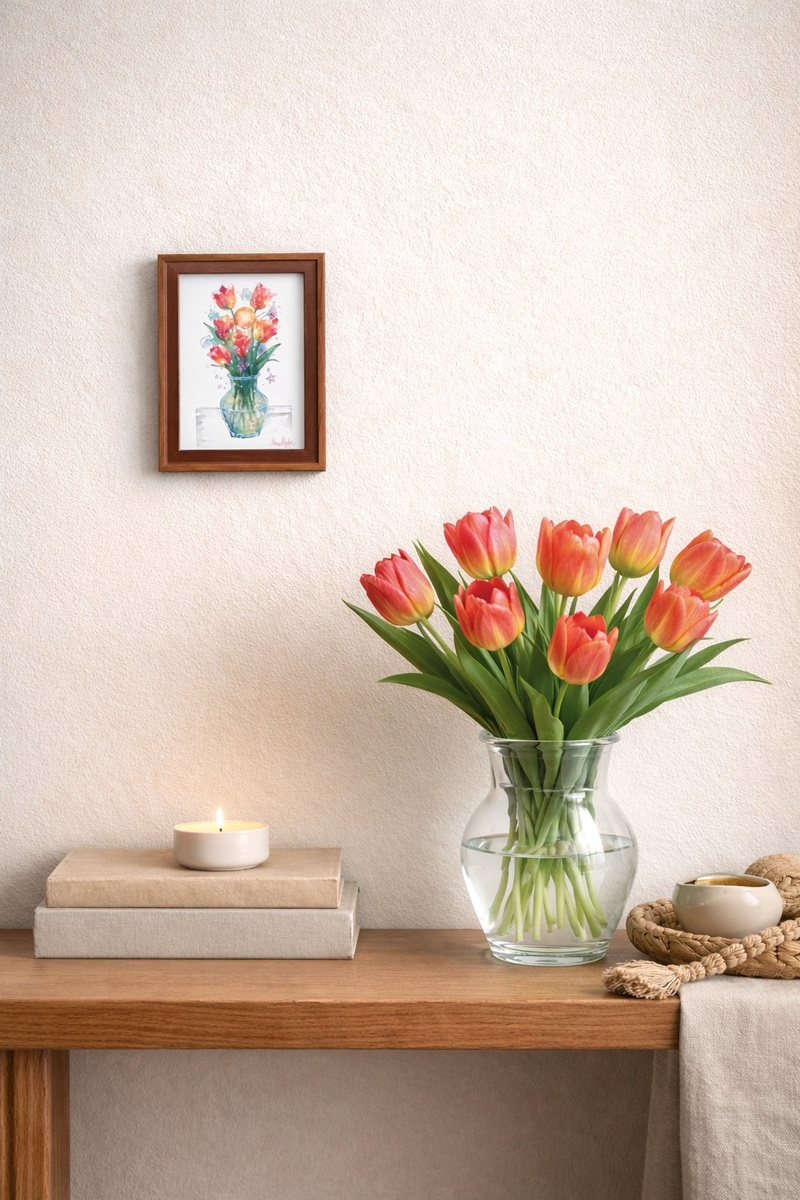 花瓶とも相性の良い作品を制作しております。