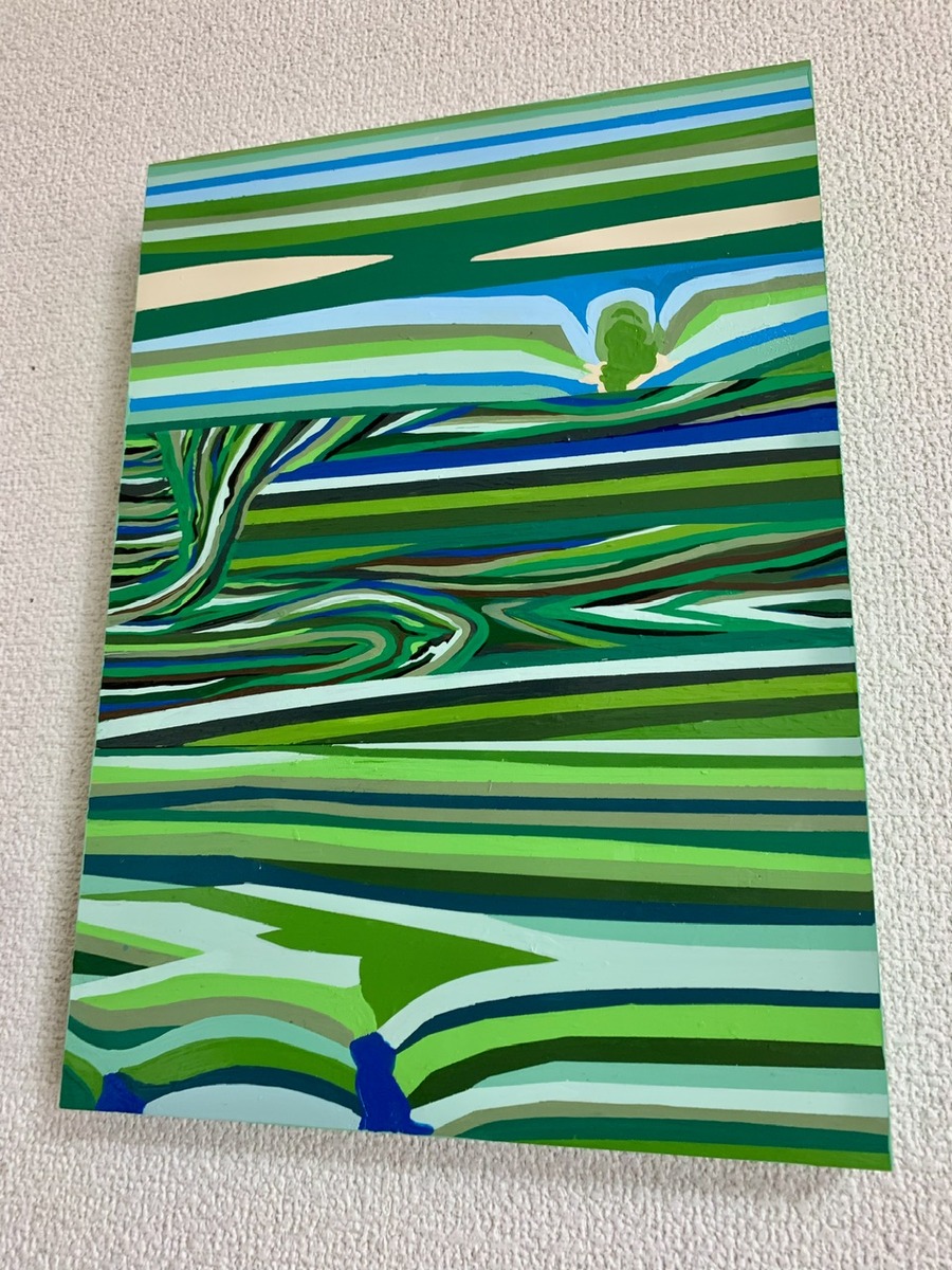 板にペイントしています。