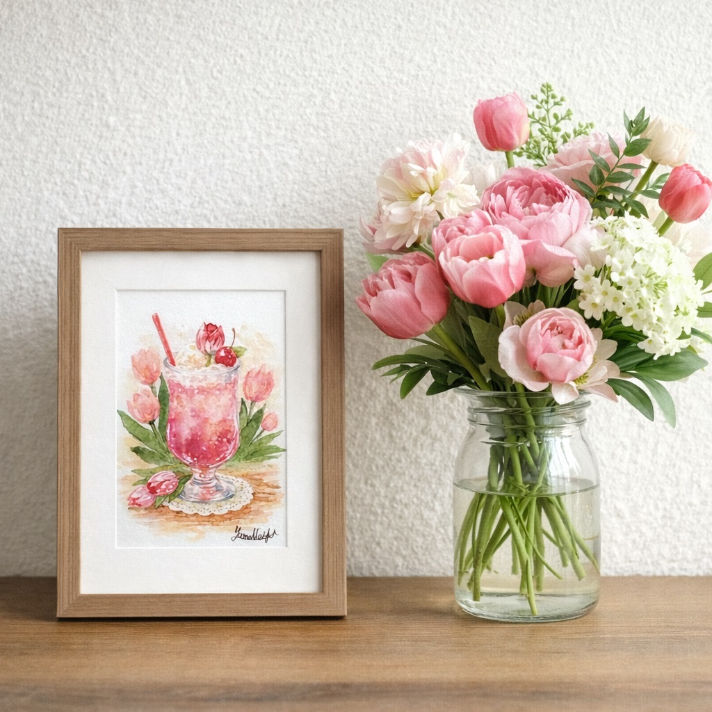 額装無しのポストカードサイズですので、お気に入りのカードスタンドや小さなフレームに入れて、窓辺やデスクに飾ってみてください。見るたびに、春のワルツが聞こえてくるような軽やかな気持ちになれるはずです。