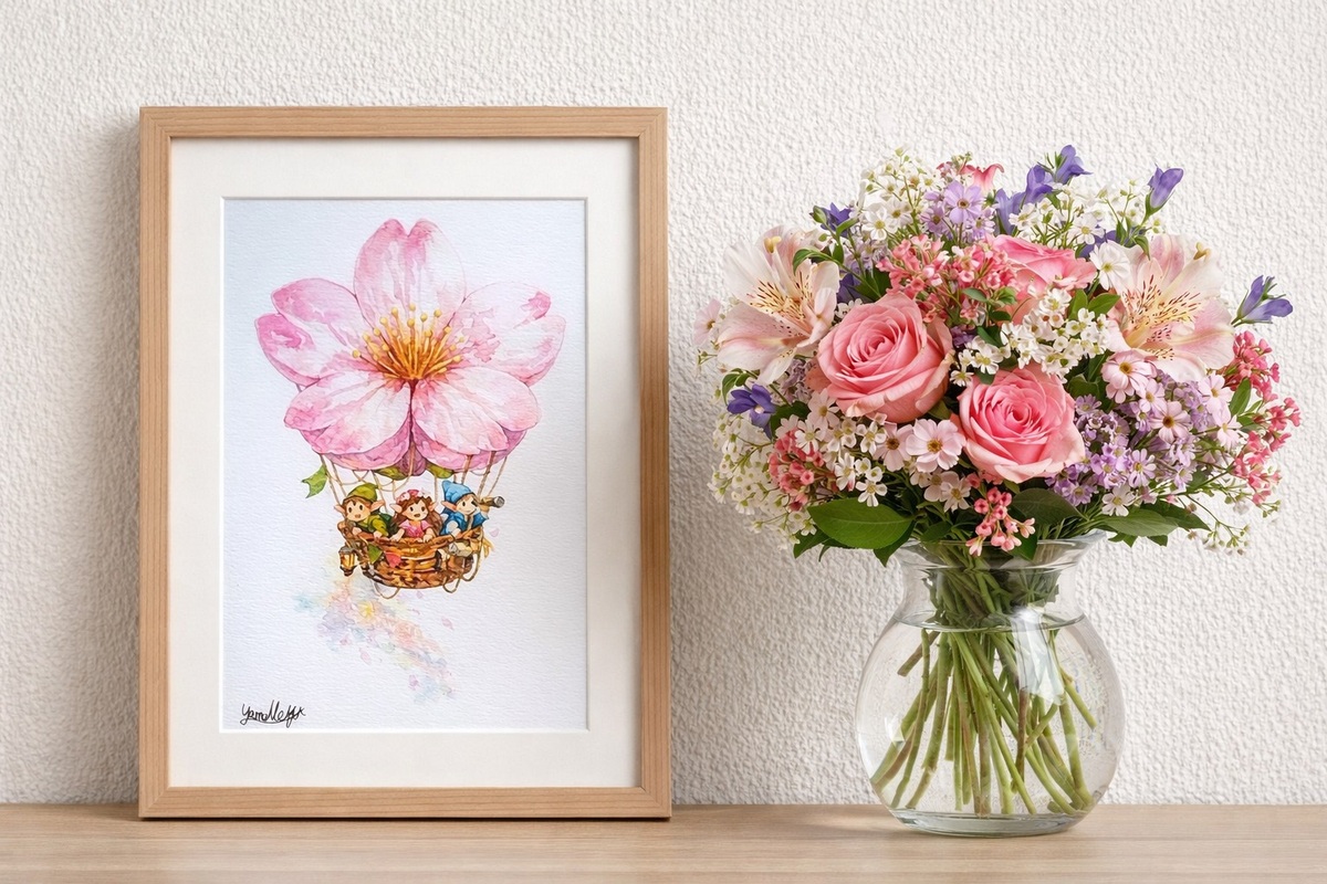 春のお部屋を彩るアクセントに。 2Lサイズならではの存在感があり、デスク周りやリビングに飾るだけで、そこから春の風が吹き抜けるような明るい雰囲気を演出してくれます。新しい挑戦を始める方へのギフトにもおすすめです。