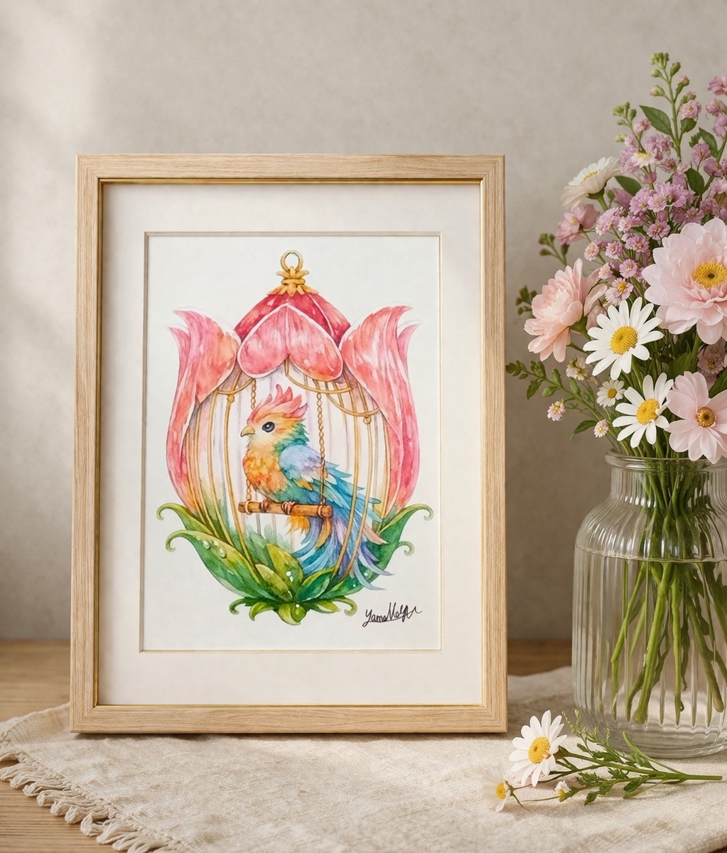 「郁金香の玻璃籠」に閉じ込められた七色の夢が、あなたの日常に彩りと自由な発想を届けてくれるはずです。
自分自身へのご褒美や、大切な方へのエールを込めた贈り物にもふさわしい一枚です。