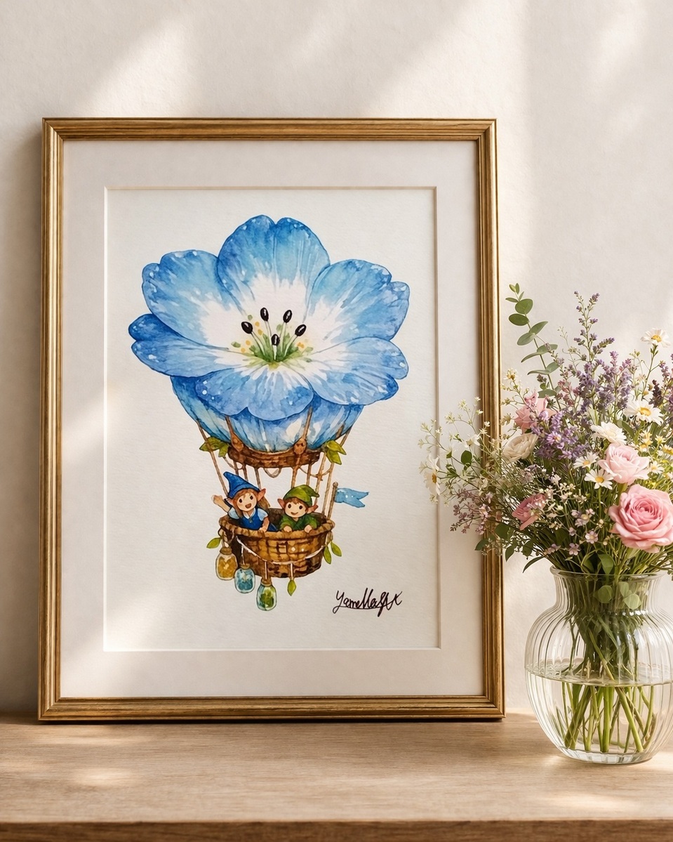 お部屋の明るい一角や、ふと顔を上げた時に目に入る場所に。 澄み渡る青い色彩が、空間に開放感と安らぎをもたらしてくれます。新しい門出を祝うギフトや、自由な発想を大切にしたい自分へのプレゼントにも最適です。