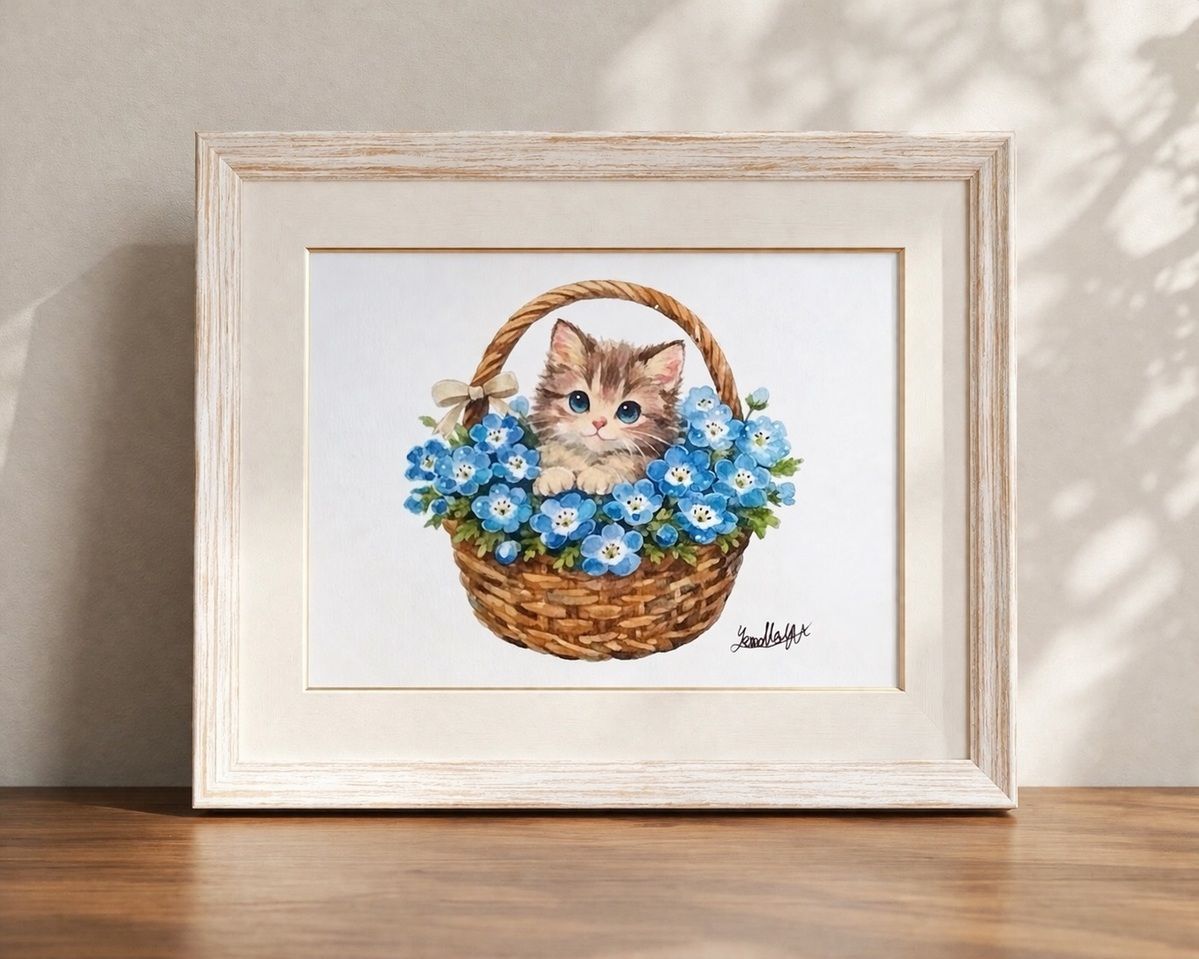 額装無しのため、お好きなフレームに入れてお楽しみください。
リビングの飾り棚や、玄関のウェルカムアートとして。