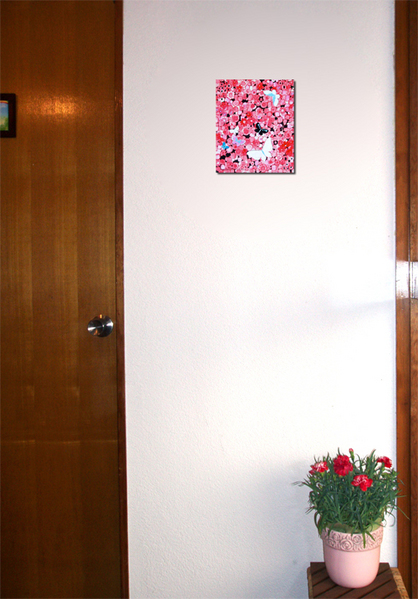 （値下げしました） 花と蝶の女性　油絵　絵画　ピンク Amazon.co.jp: 絵画 桜の木の下で女性の後ろ姿 アートパネル