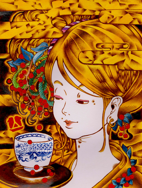 かなり細かい点描を打ちました。